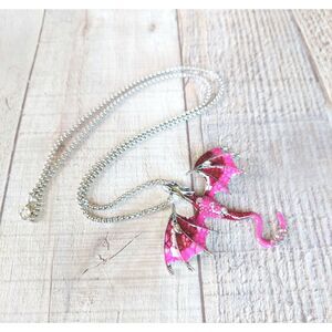 Dragon Necklace Red and Pink